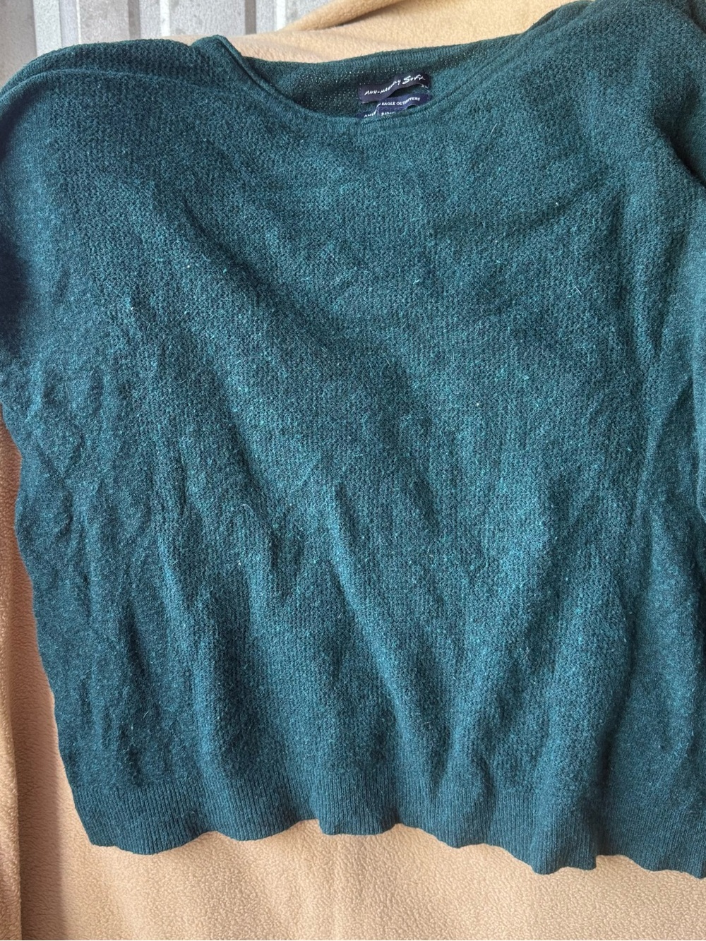 American Eagle Outfitters Teal Green Knit Crewneck Sweater